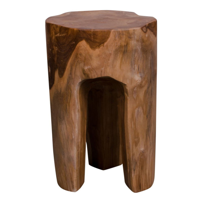Sgabello Rose in teak naturale a 3 gambe, ø26 x 40 cm