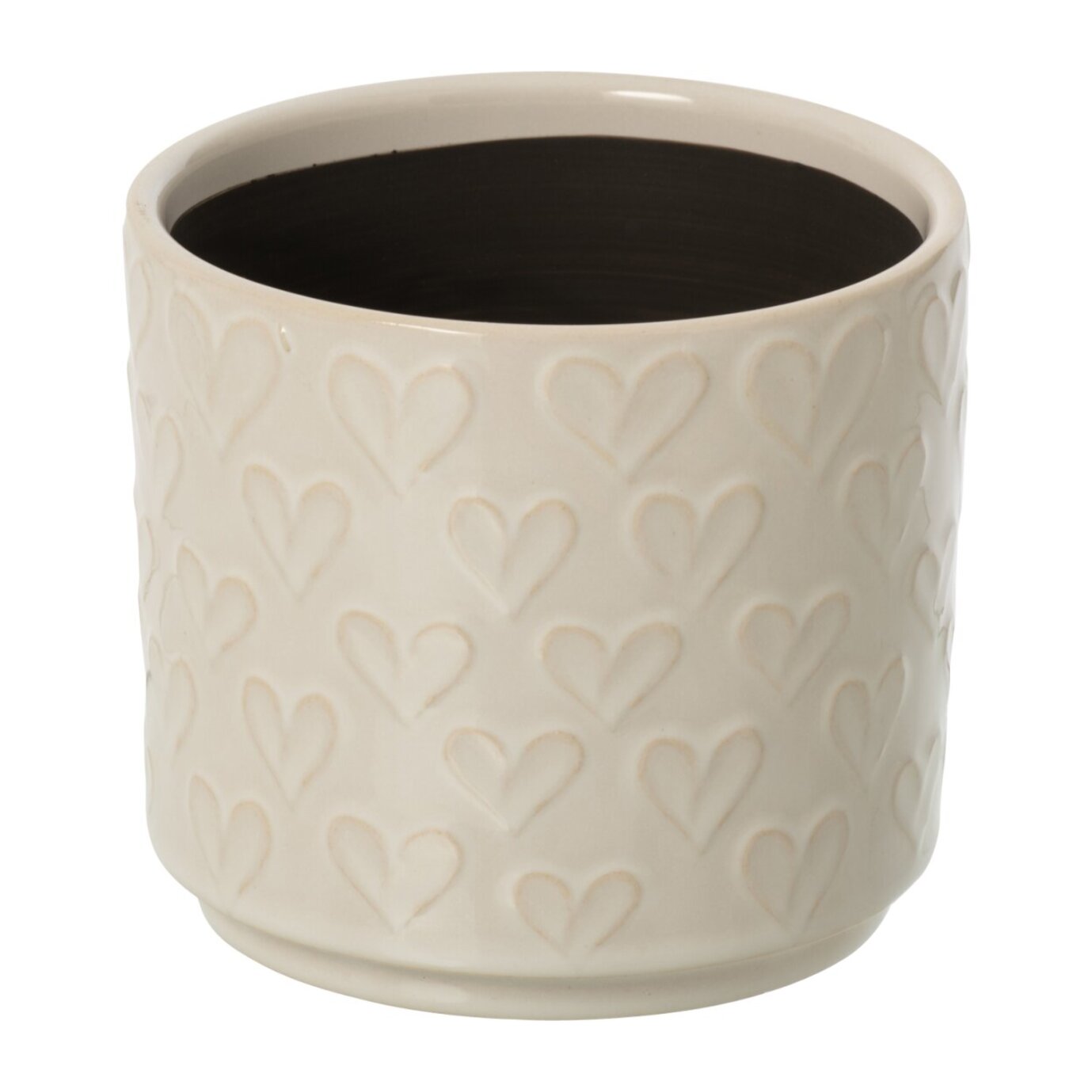 J-Line cache-pot cœurs - céramique - écru - small - 2 pcs