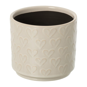 J-Line cache-pot cœurs - céramique - écru - small - 2 pcs