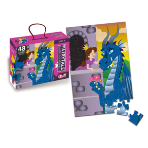 PUZLE DE 48 PIEZAS: PRINCESA Y DRAGON