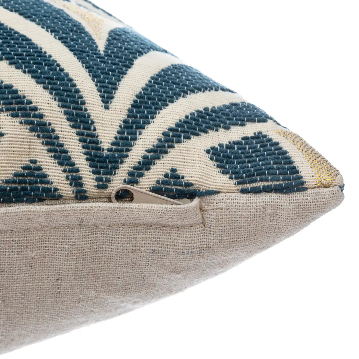 Housse de coussin "Chiara" chenille bleu 40x40cm