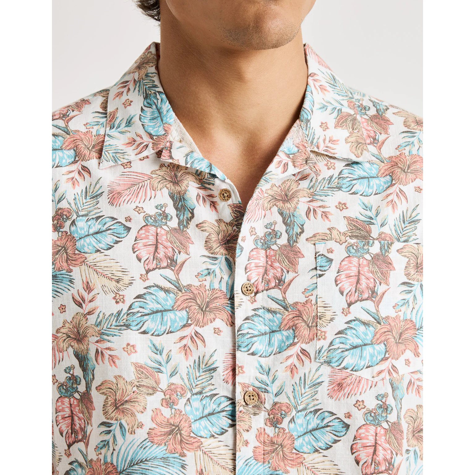 Camisa Manga Corta Beige - Wannabe