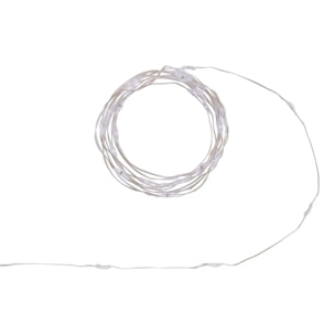 Guirlande lumineuse d'intérieur 2 m 40 LED blanc froid fil cuivre lumière fixe avec minuteur à piles