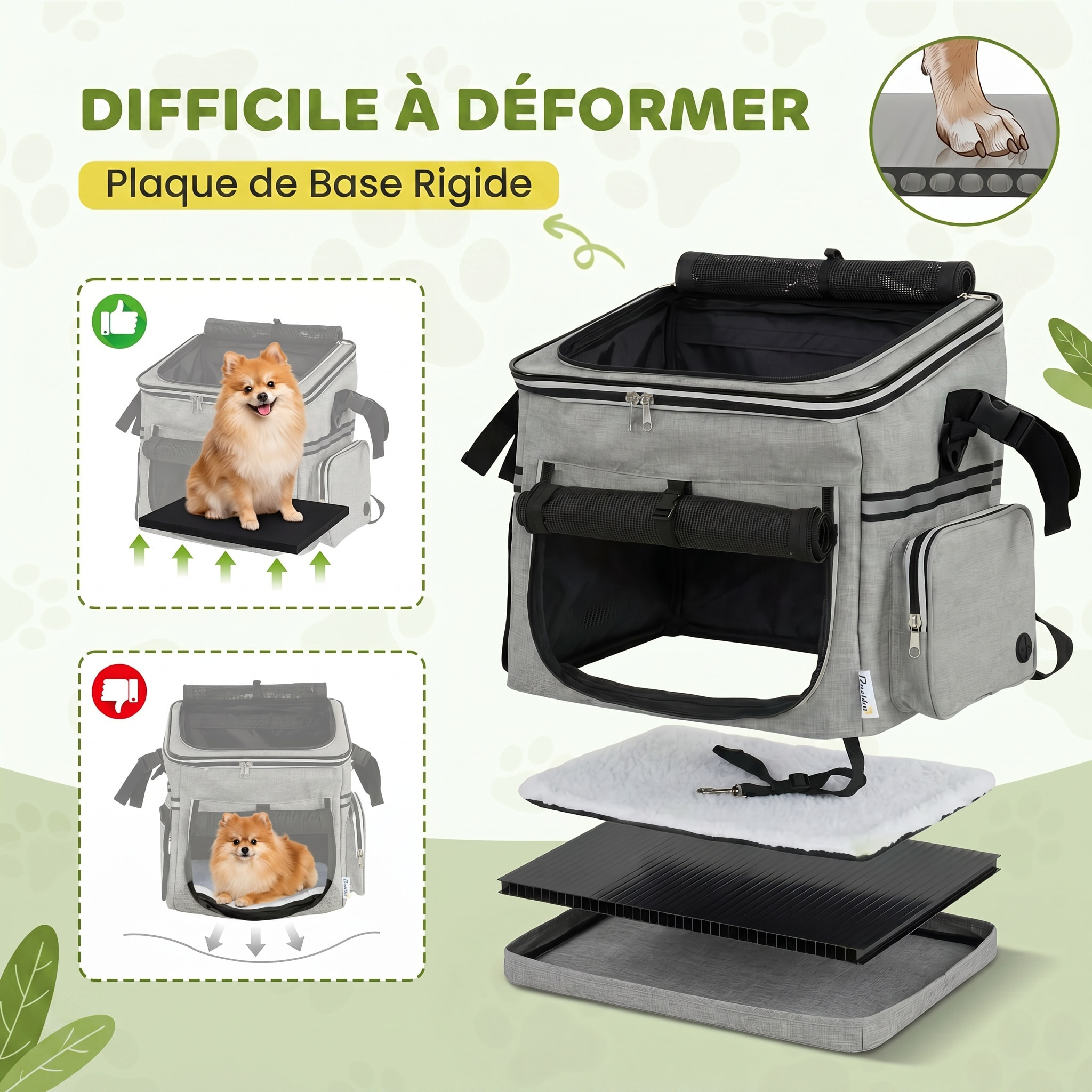 Panier de vélo avant pour chiens sac à dos sac bandoulière siège auto 4 en 1