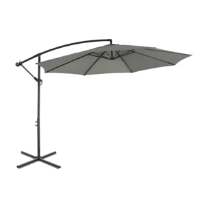 Parasol déporté rond Ø300cm  - Hardelot - Kaki  - Manivelle anti-retour | Toile déperlante | Facile à utiliser