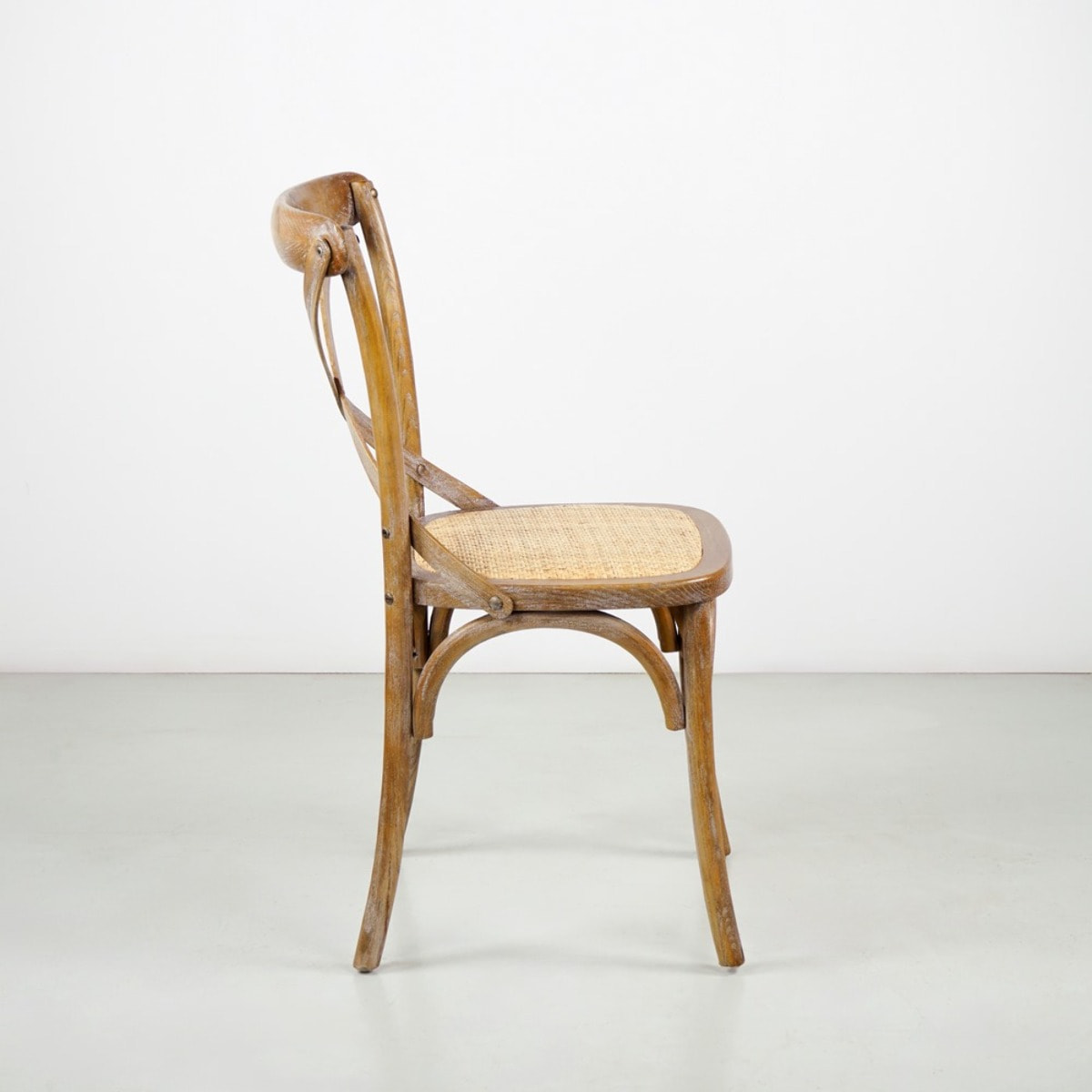 Set 2 sedie in legno schienale incrociato e seduta in rattan naturale – Cross