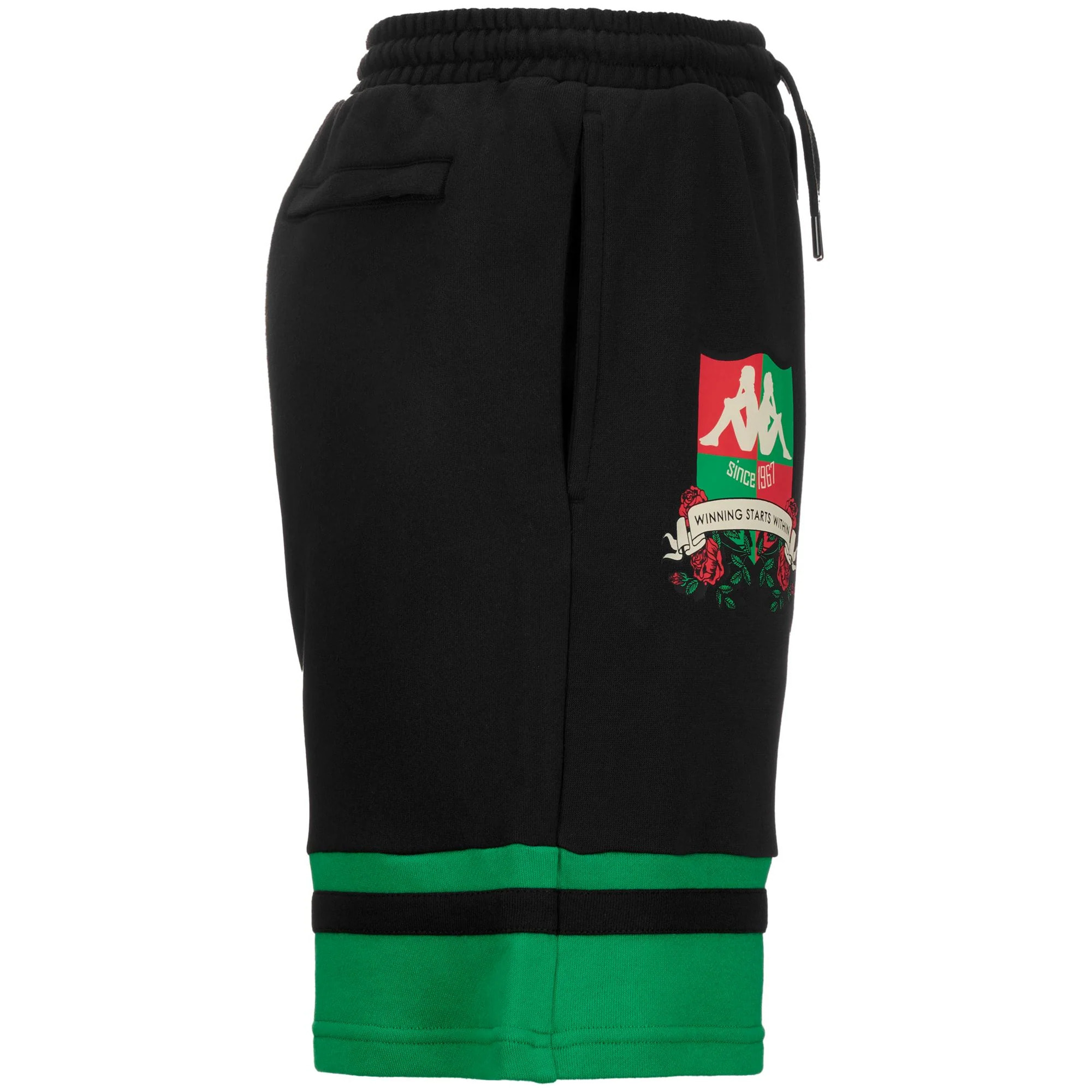 Kappa - Pantaloncini Uomo Nero - AUTHENTIC HERITAGE LAUSHON
