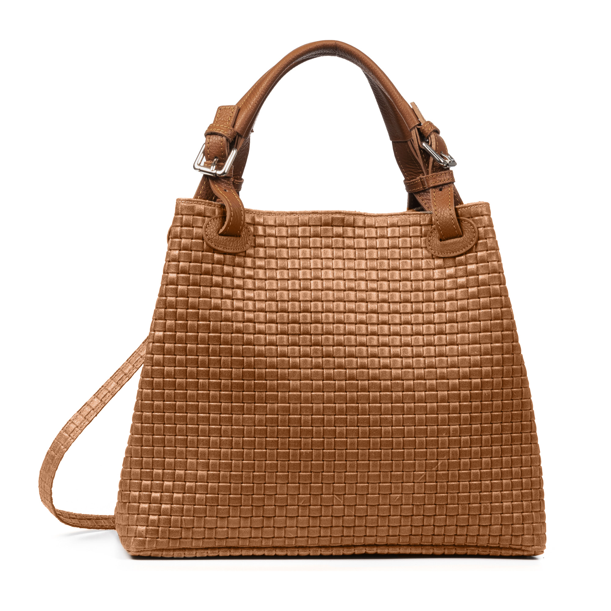 Emanuela Borsa tote Donna.Pelle autentica Camoscio Inciso Intrecciato