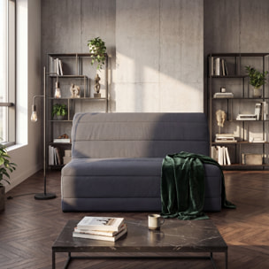 Banquette convertible Melissa, matelas Simmons, 140 x 190 cm, gris