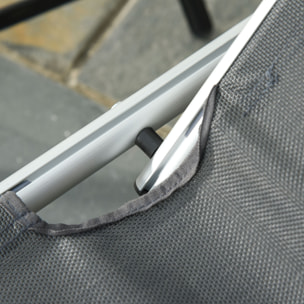 Conjunto de 2 Tumbonas Plegables de Aluminio Tumbonas de Jardín Reclinables con Reposacabezas Extraíble y Respaldo Ajustable en 4 Posiciones para Terraza Piscina Playa 165x60x76 cm Gris