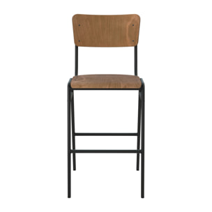 Lot de 2 chaises pour îlot central 66 cm en bois foncé - Clem