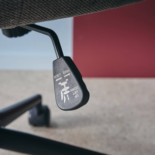 Chaise de bureau à roulettes ajustable métal et tissu gris - L 57 x P 57 x H 85/94.5cm - Stan