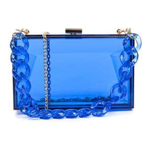 Zavattarello bolso clutch de mano, de metacrilato transparente.