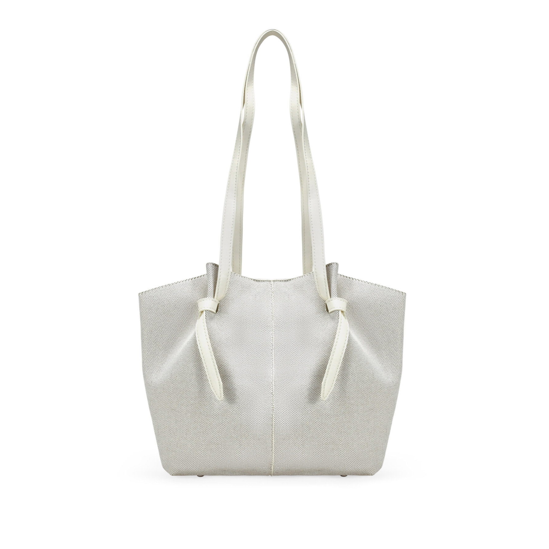 Bolso de hombro beige en canvas