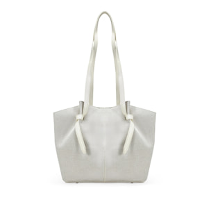 Bolso de hombro beige en canvas