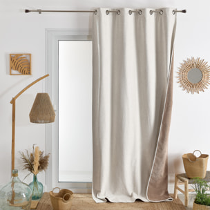 Rideau thermique et occultant double face aspect doudou - Ecru