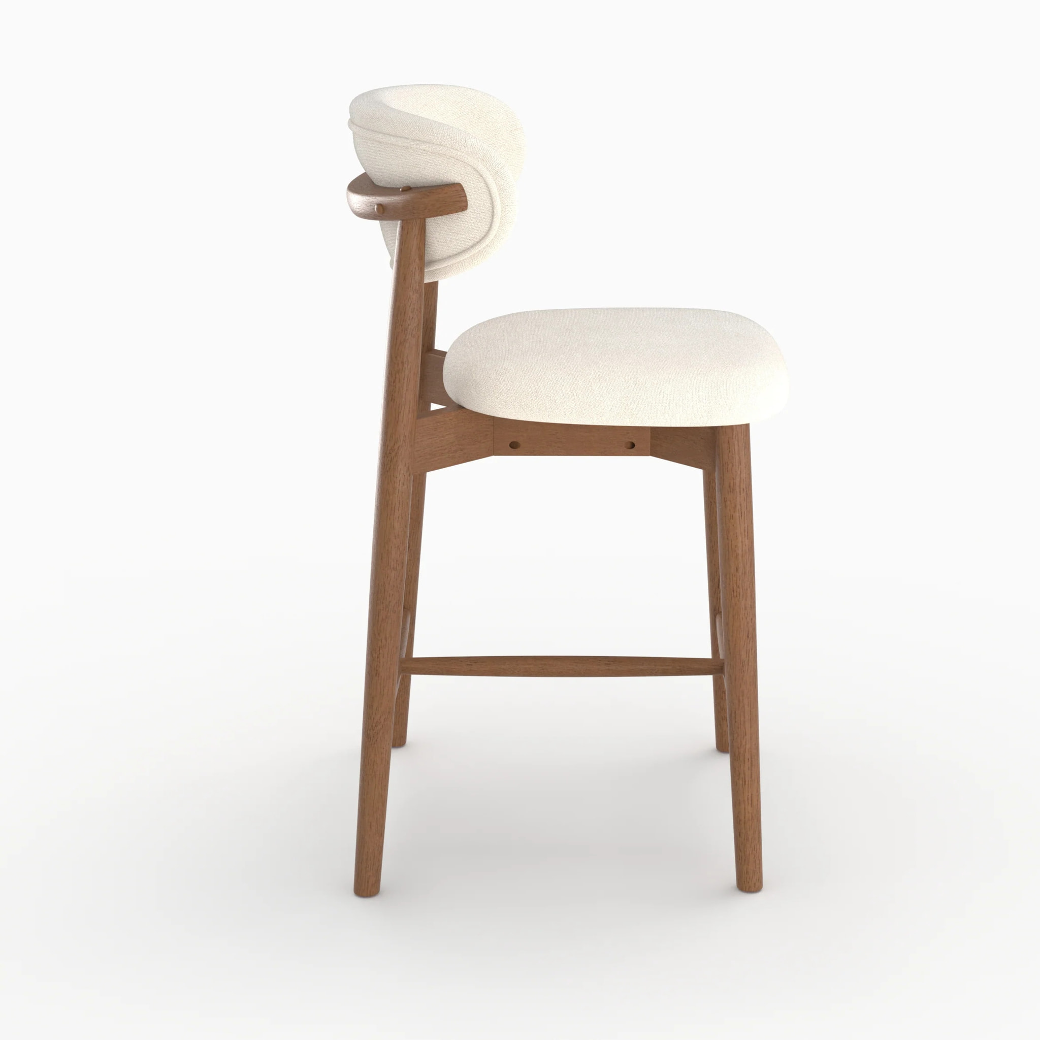 Lot de 2 chaises pour ilot central 64,5 cm en tissu beige - Yuna