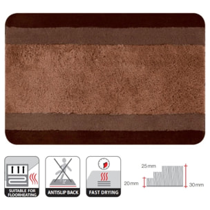 Tapis de bain Polyester BALANCE 60x90cm Marron Spirella