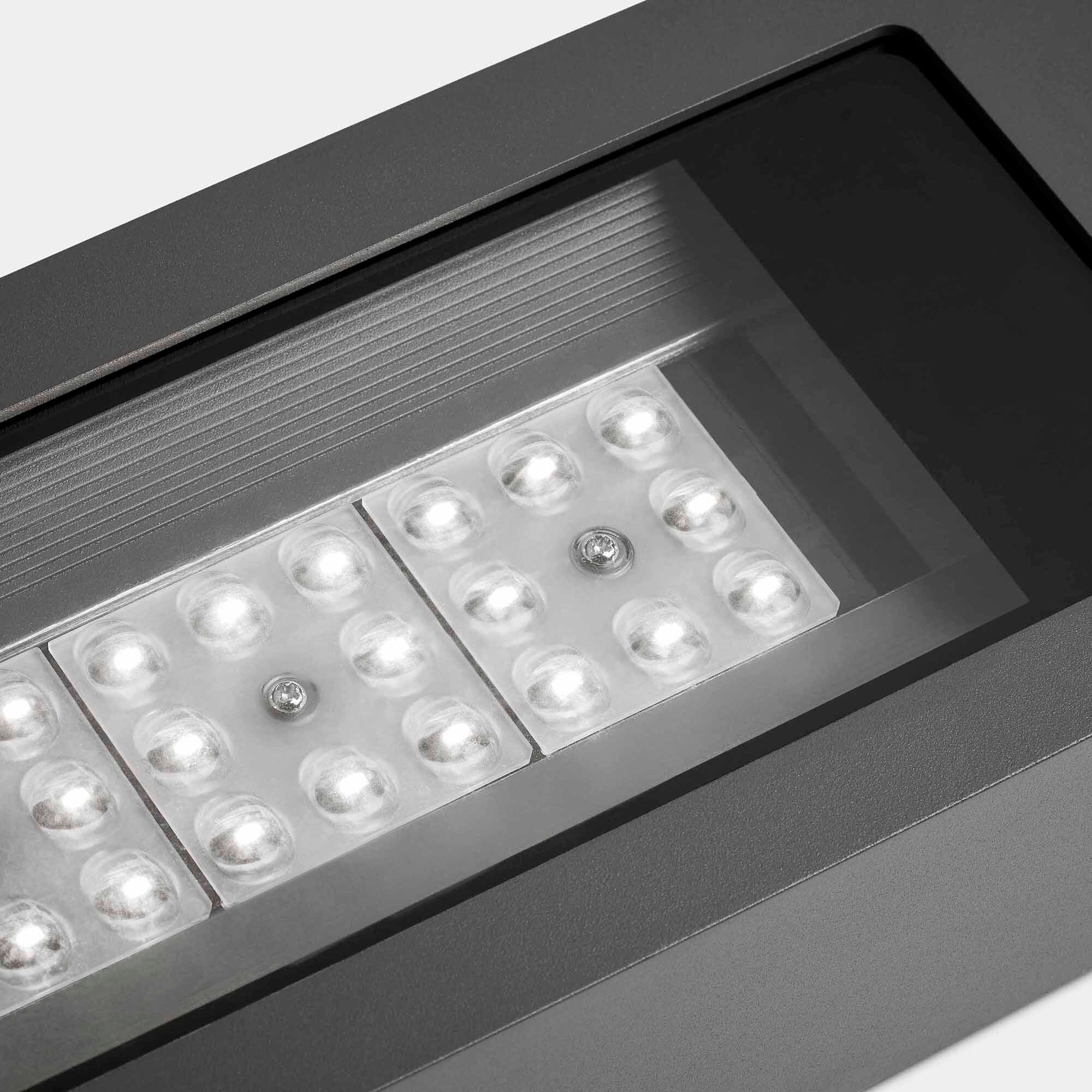 LEDS C4 Zigzag Asymmetrical farola exterior con optica asimetricas en blanco neutro 4000K color gris urbano