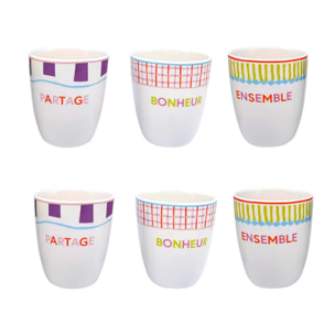 Lot de 6 gobelets, RELAX SUNSET