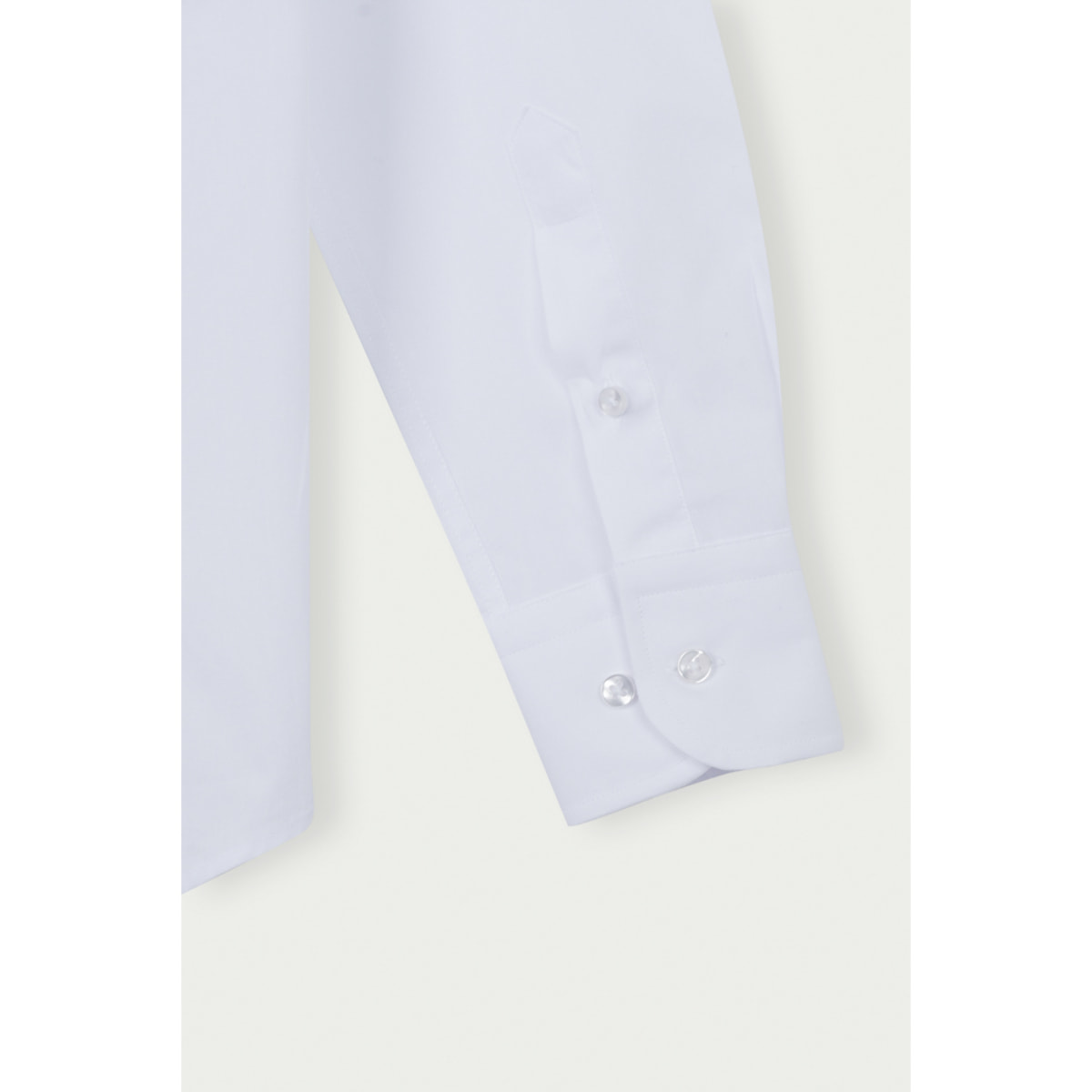 Camicia Uomo 1 Bottone Francese Slim Cotone Unito Bianco