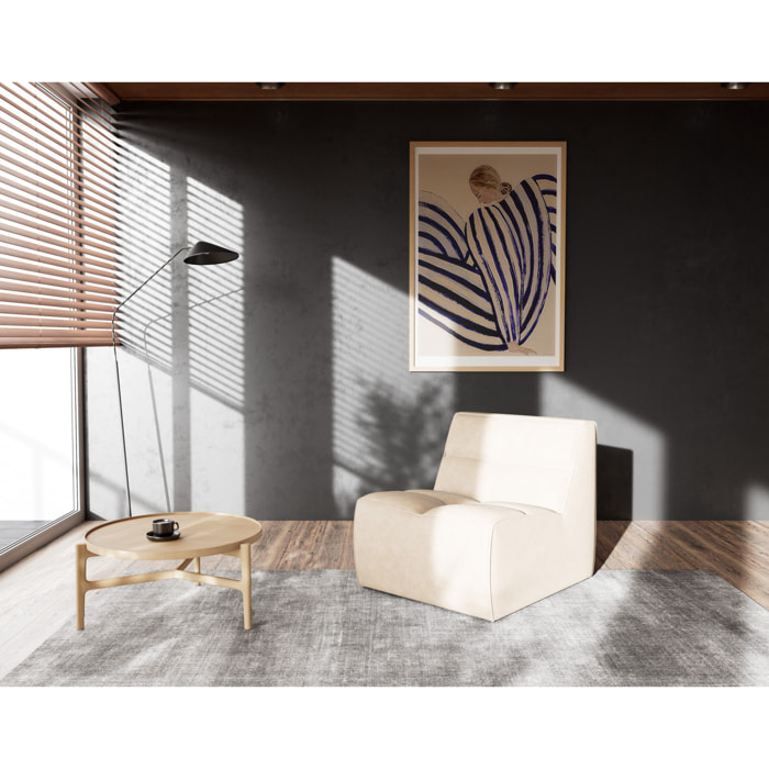 Alya - module d'assise sans accoudoir en simili - Beige