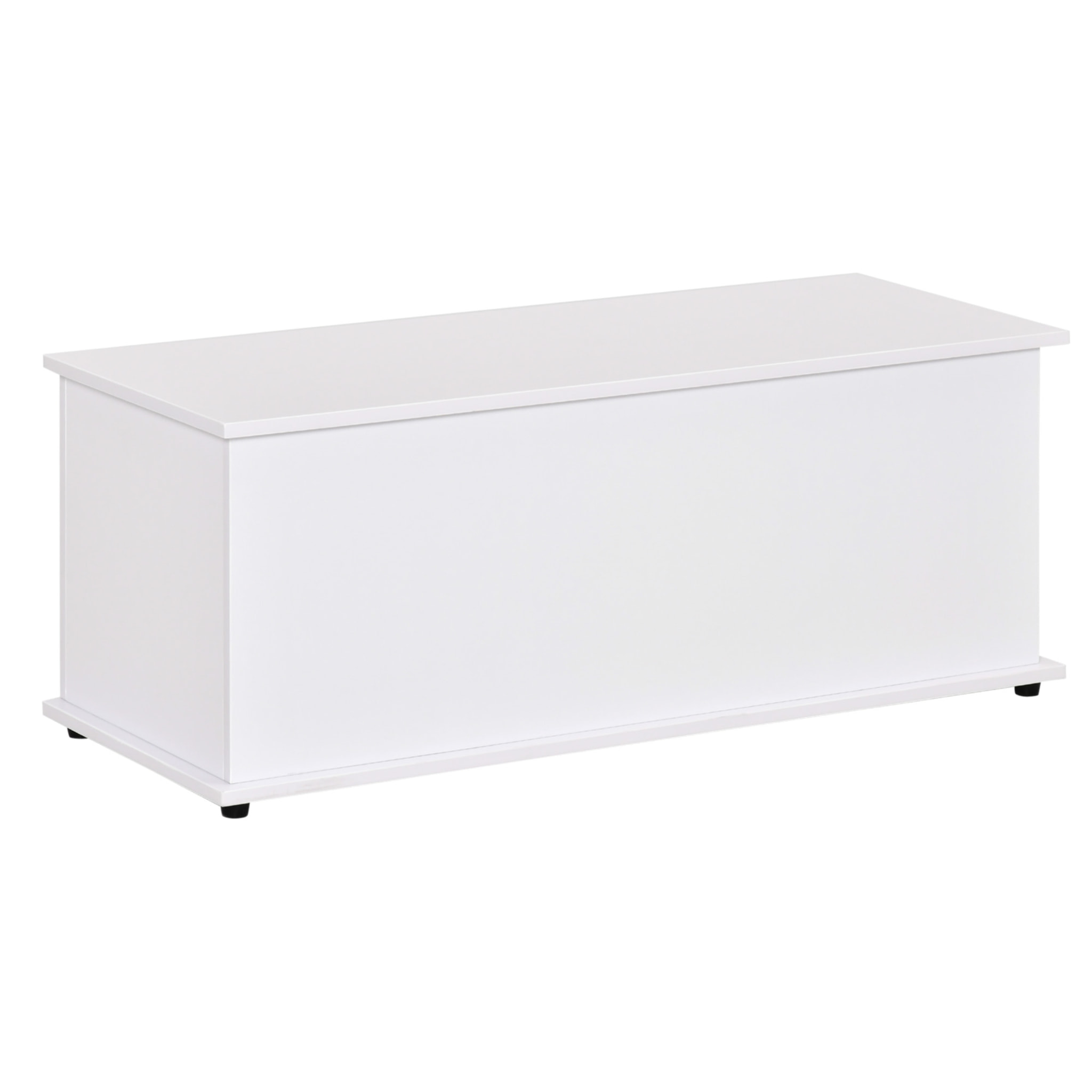 Baúl de Almacenamiento de Madera Taburete para Almacenaje con Tapa para Dormitorio Salón Carga Max. 60 kg 100x40x40 cm Blanco