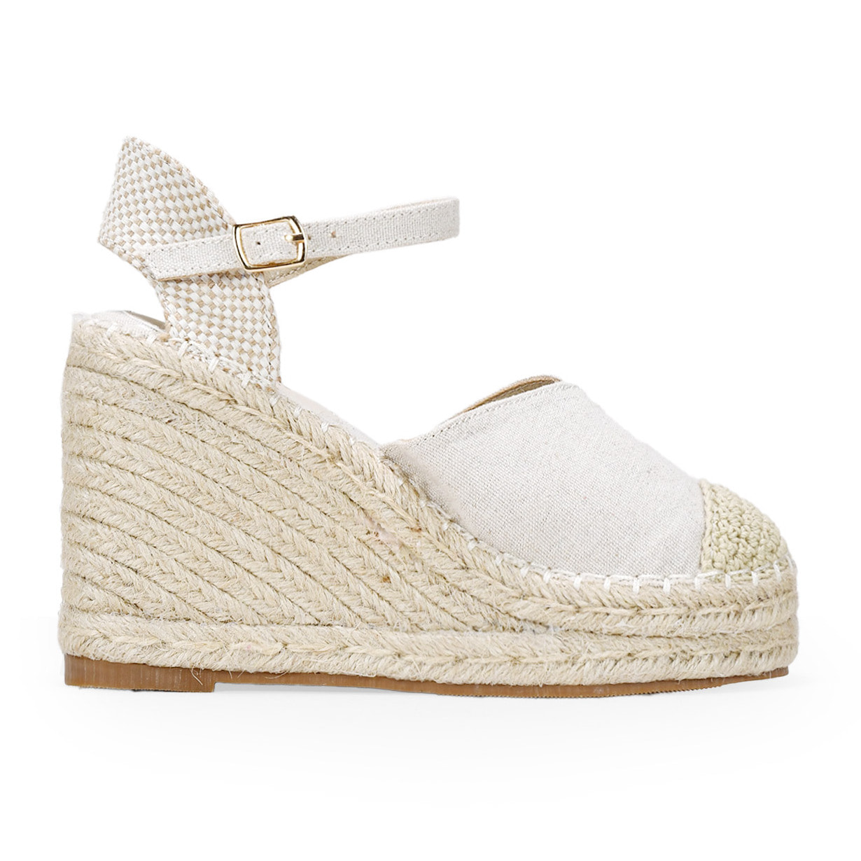 Alpargatas beige con cuña de esparto