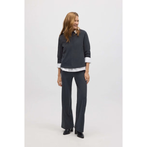 Pantaloni dritti con texture antracite