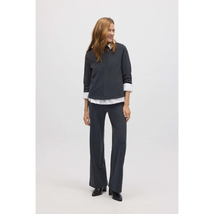 Pantaloni dritti con texture antracite