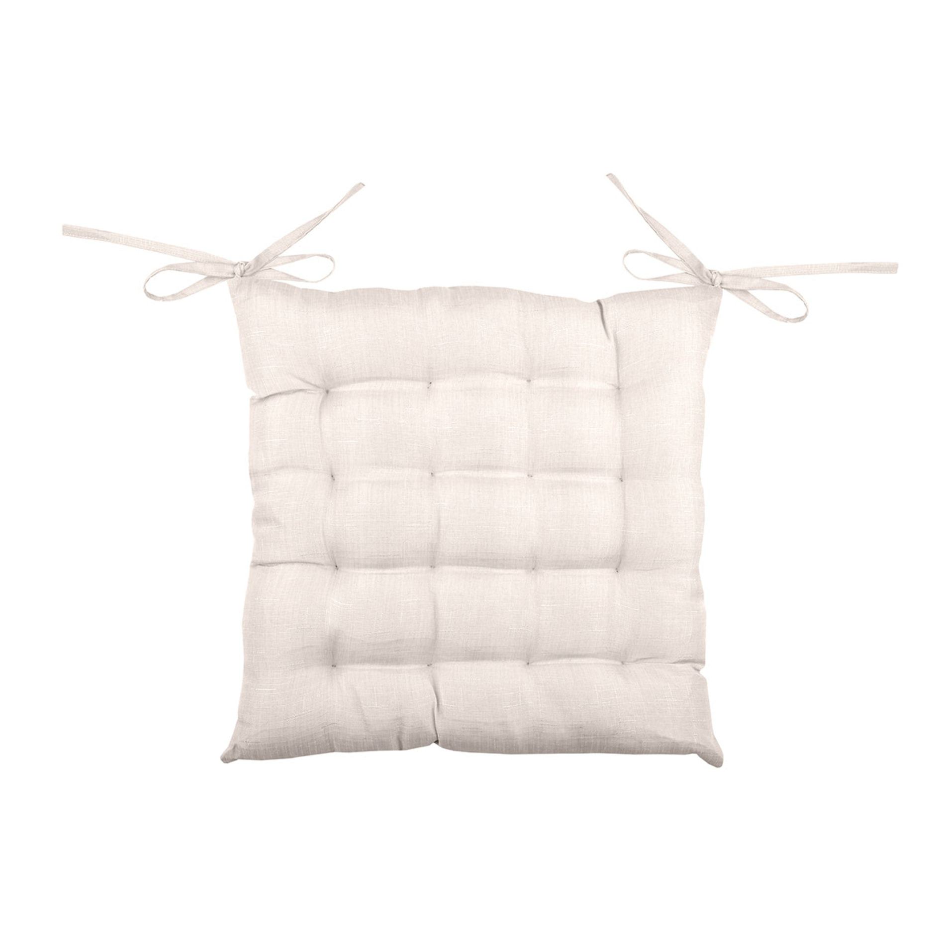 Galette de chaise unie en 16 points - Beige