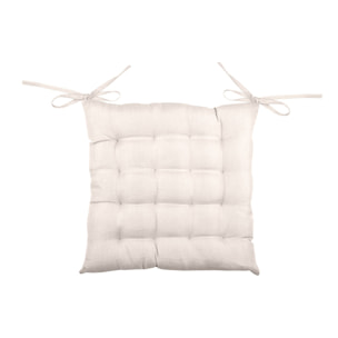 Galette de chaise unie en 16 points - Beige