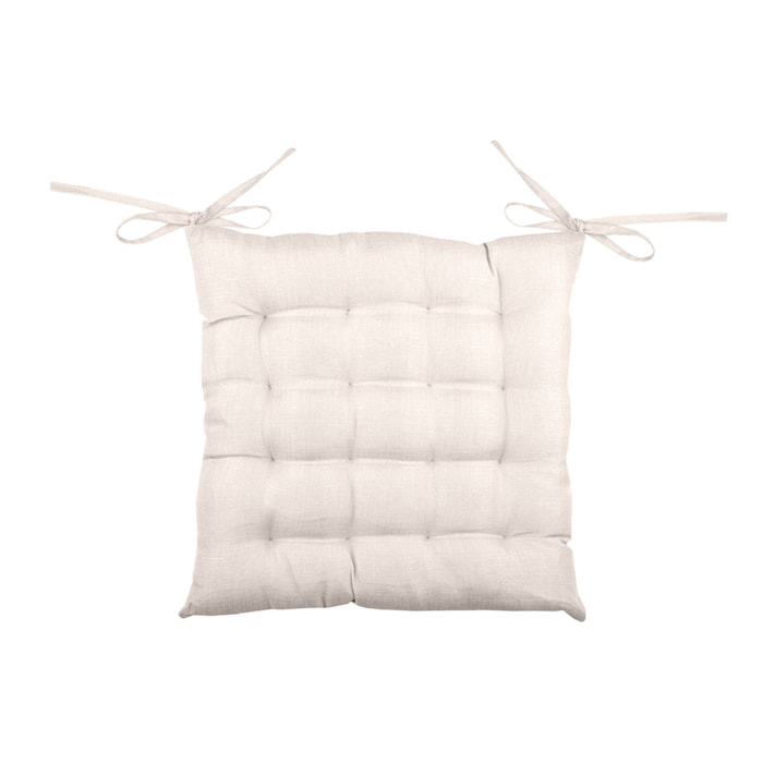 Galette de chaise unie en 16 points - Beige