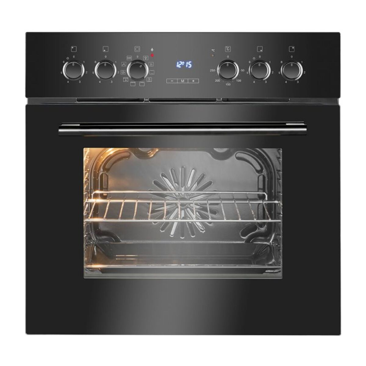 Cuisinière encastrable 4 plaques vitrocéramique et four 56L noir Bomann EHBC7937-noir