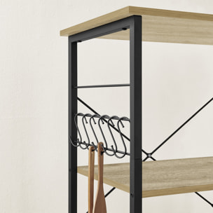 Carrello da cucina industrial Artisan in legno e metallo