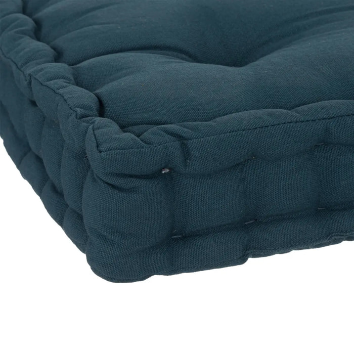 Coussin "Anjali" en coton 40x40cm bleu égéen