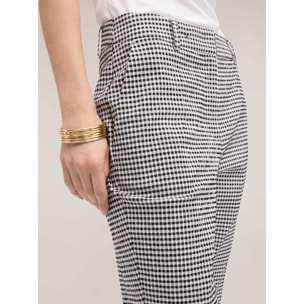 Motivi - Pantalones capri estampado vichy - Negro