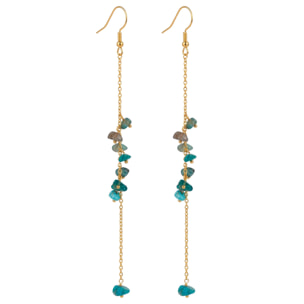 Pendientes largos con piedra natural