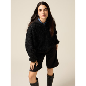 Oltre - Bomber con tul y lentejuelas - Negro