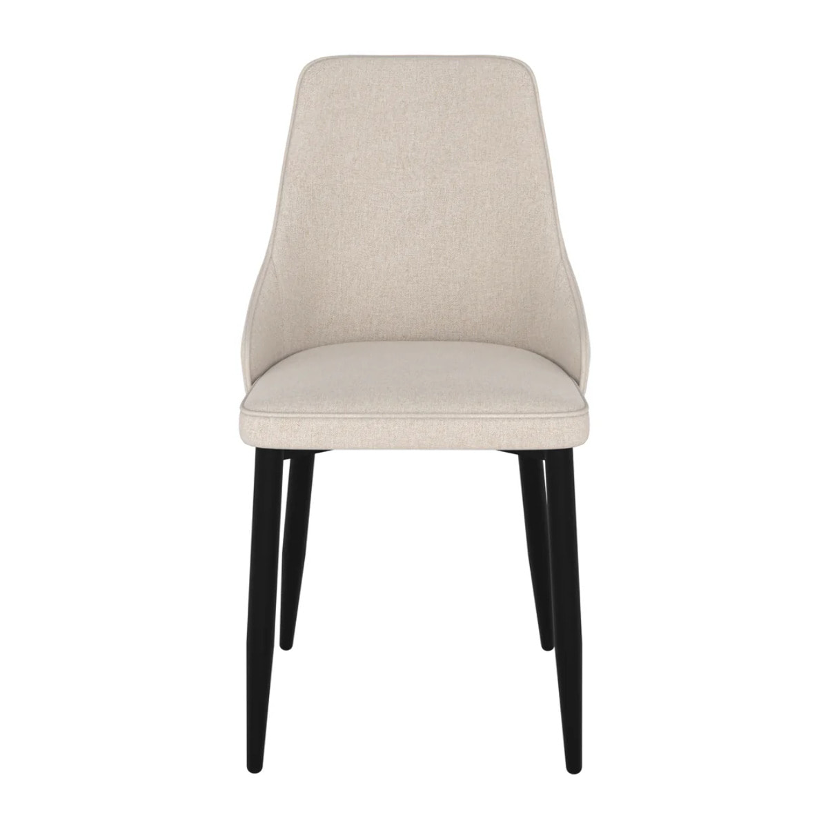 Lot de 2 chaises en tissu beige et pieds en métal - Pipo