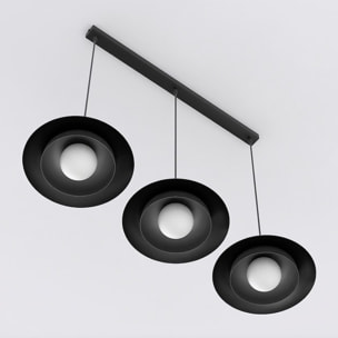 Lampada a sospensione SKIN in acciaio nero e vetro