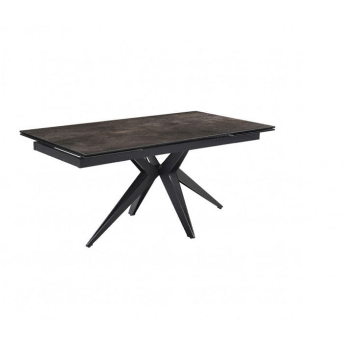 Table extensible en céramique finition iron L160/240cm - 9 piètements - UNIK