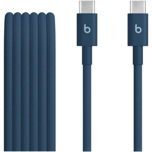 Câble de charge BEATS tissé USB-C vers USB-C 1M50 Bleu nitro