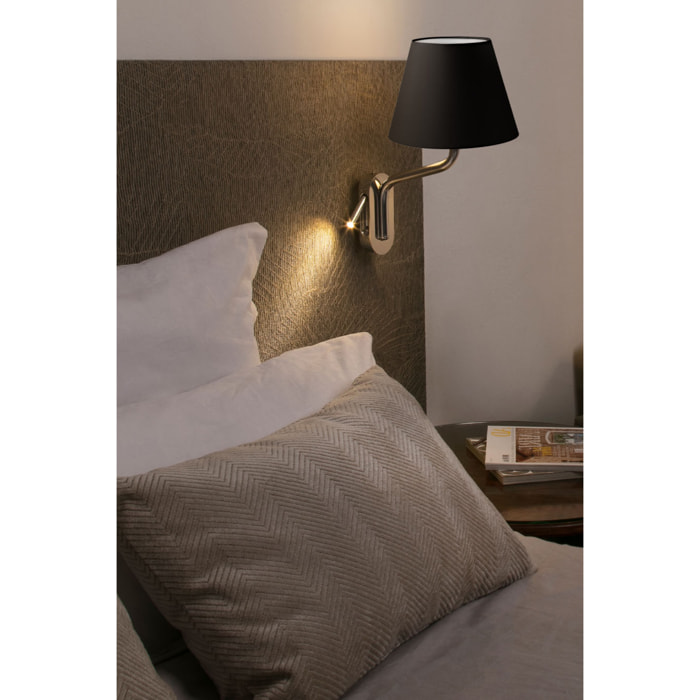 ETERNA Lampe applique avec lecteur droite chrome/noire