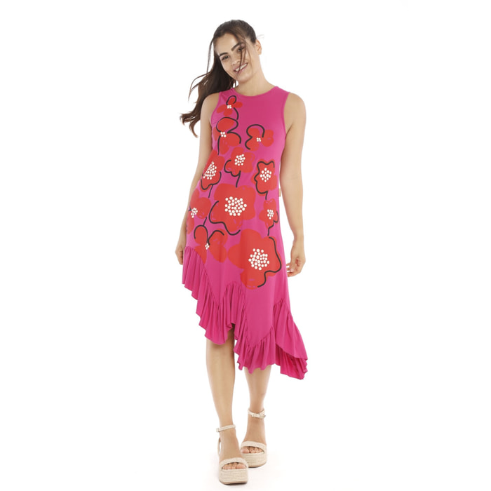 Mamatayoe Vestido Passiflora Para Mujer, Escote Redondo, Rosa