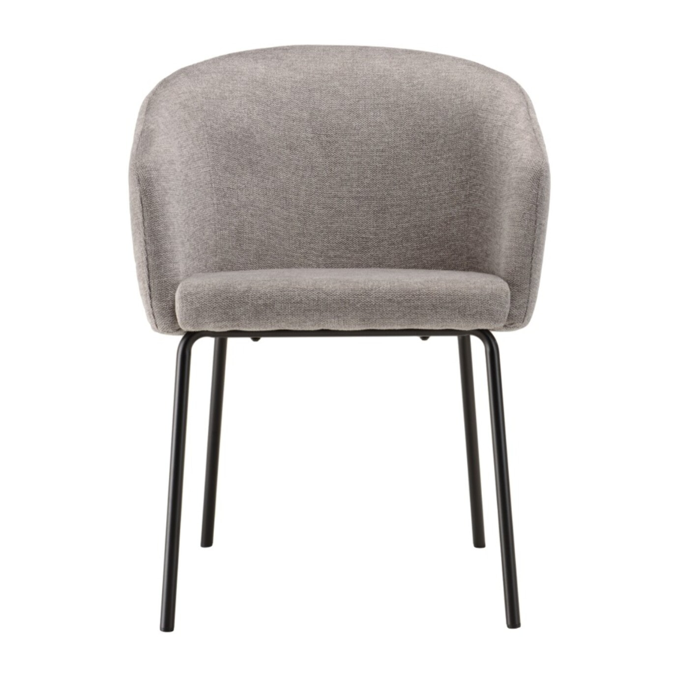 ULYSSE - Lot de 2 chaises tissu gris clair pieds acier noir