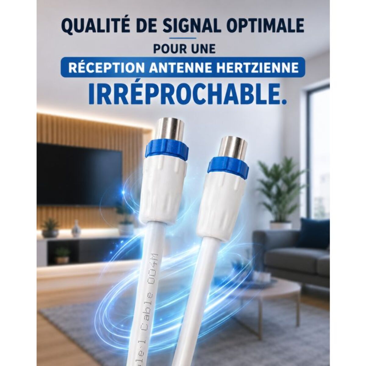 Câble antenne TV ESSENTIELB 10M - 9.5mm 17VATC
