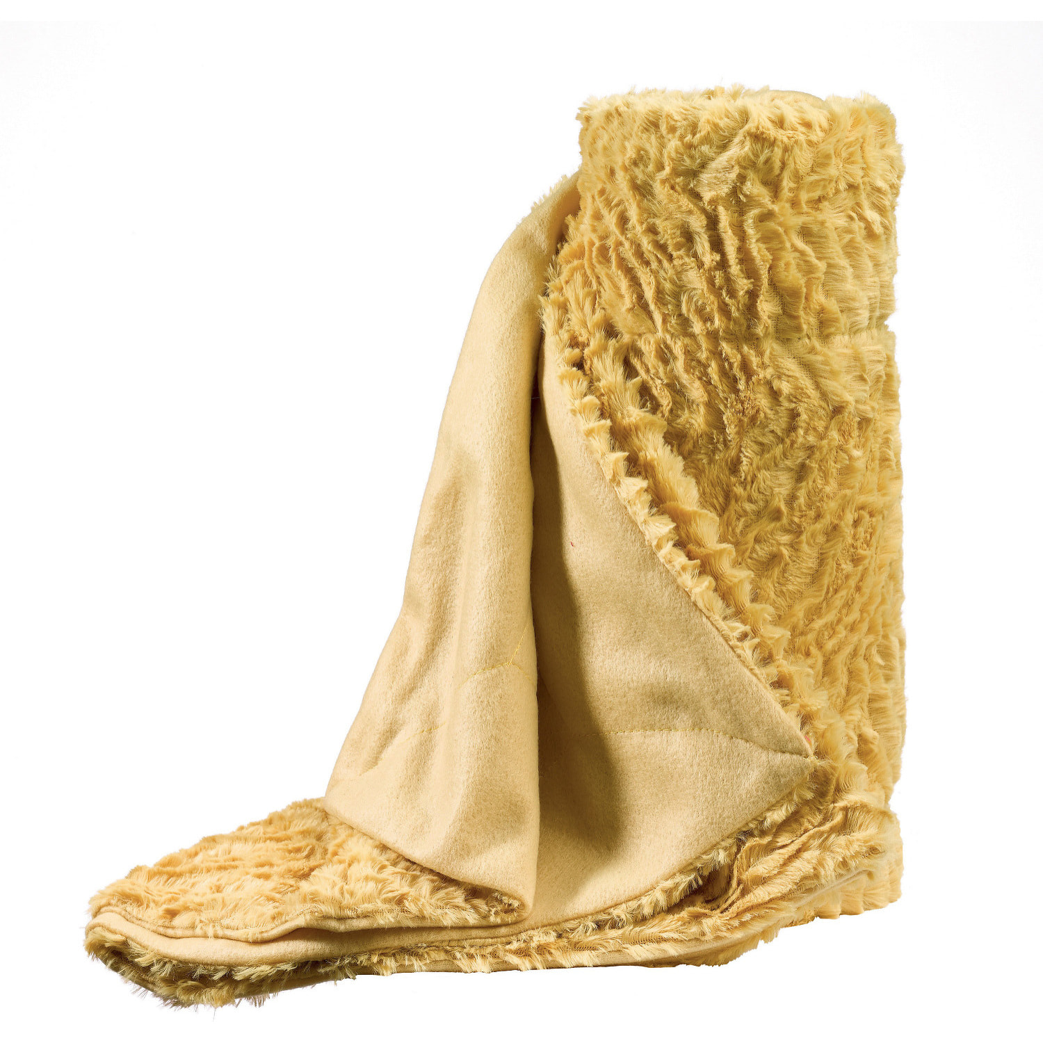 Plaid Fausse Fourrure 100% Polyester 420gsm Eveal Gold