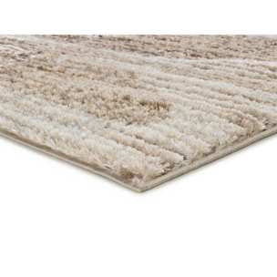 LIMA Alfombra shaggy estilo escandinavo con relieve beige, varias medidas disponibles