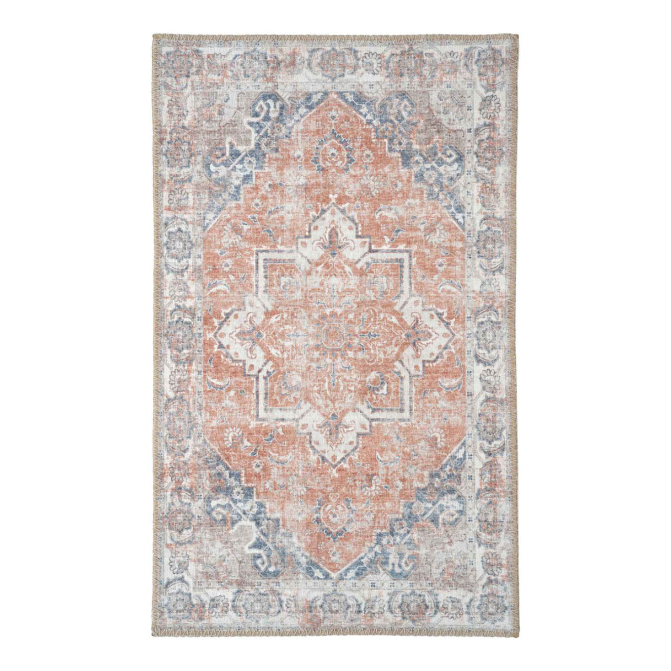 Zerbino Havana arancio e blu in chenille 100% poliestere 50x80 cm